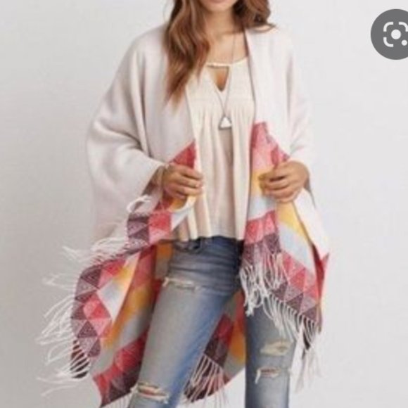 American Eagle Outfitters Sweaters - American Eagle Outfitters Rainbow poncho